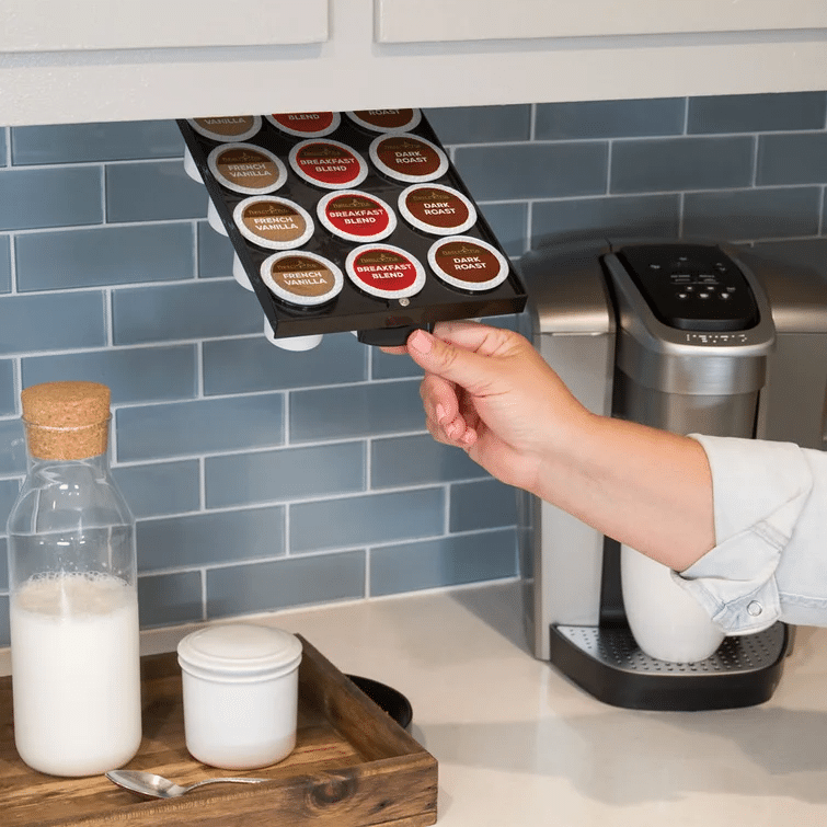 k cup pods shelf