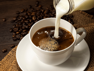 drinking coffee
